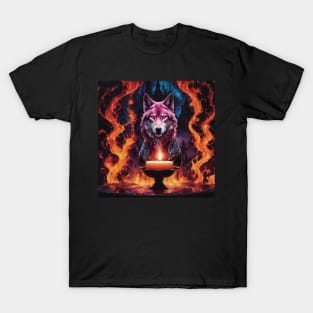fire wolf design T-Shirt